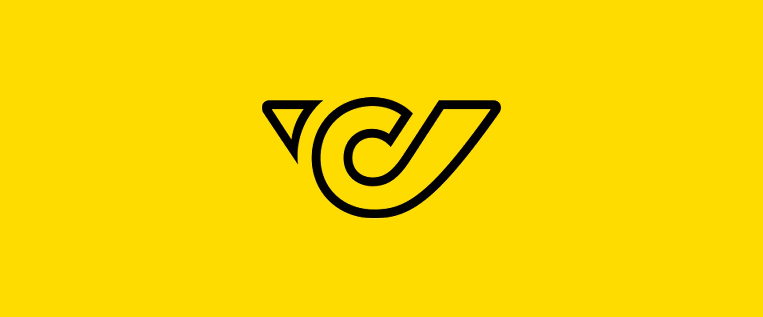 Post-Logo auf einem gelben Hintergrund