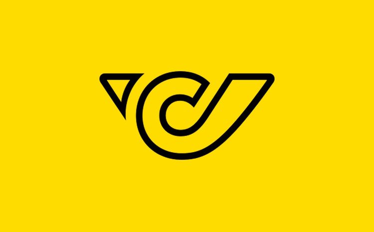 Post-Logo auf einem gelben Hintergrund