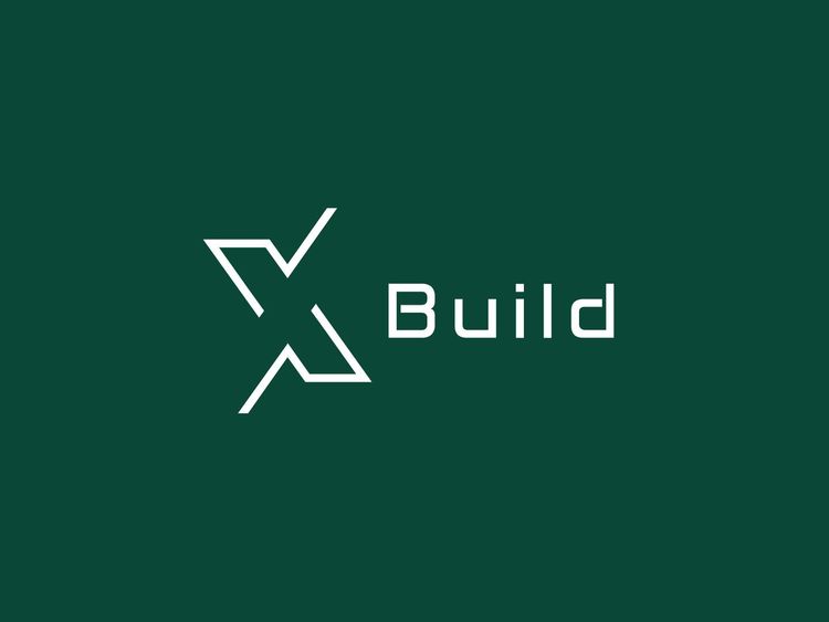 xBuild Logo auf einem grünem Hintergrund
